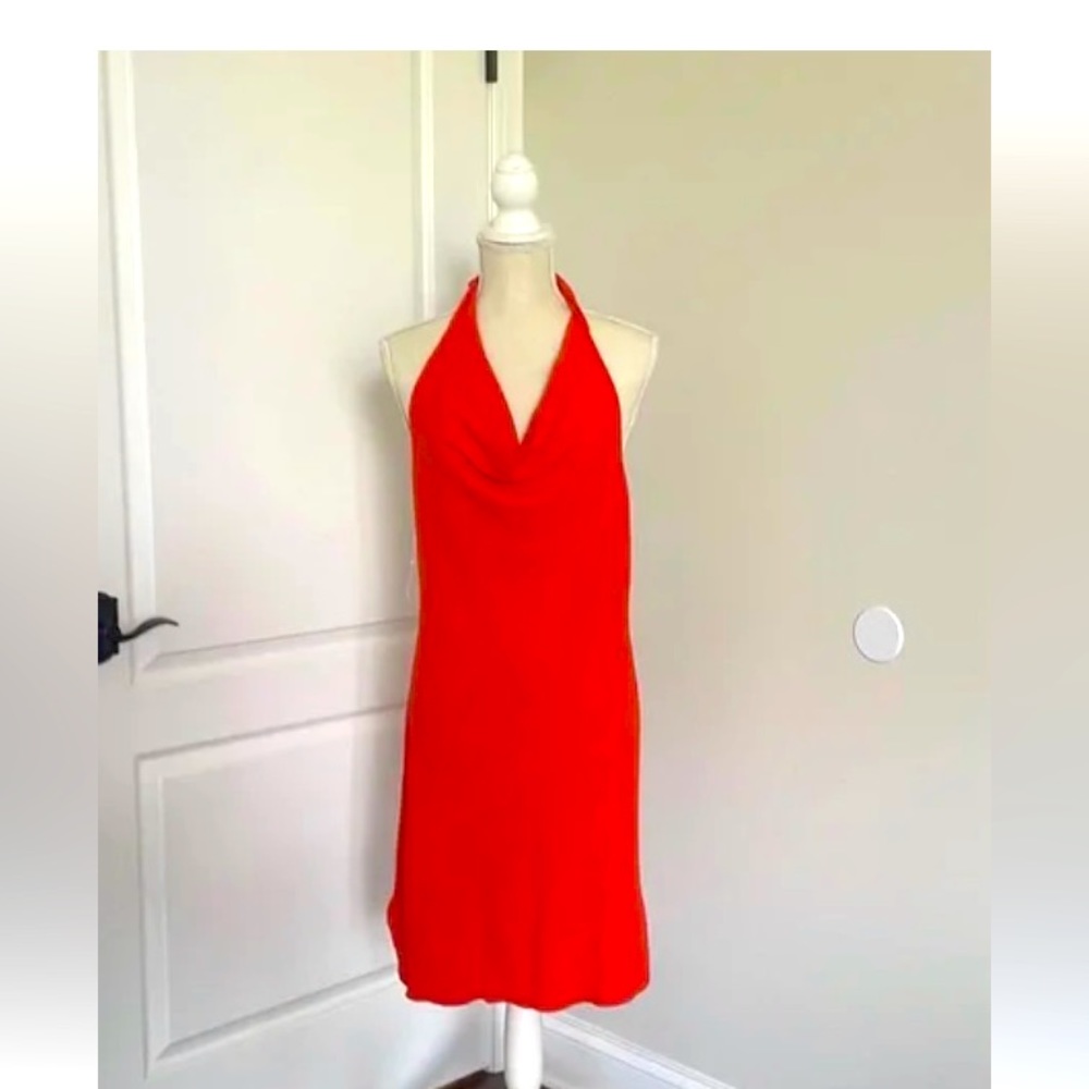 See You Monday Boutique Orange Halter Dress Worn Once. XL